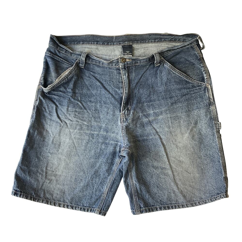 Faded Glory Men Shorts 40 Blue Denim Cargo Casual Button 9" Inseam & 41” Waist